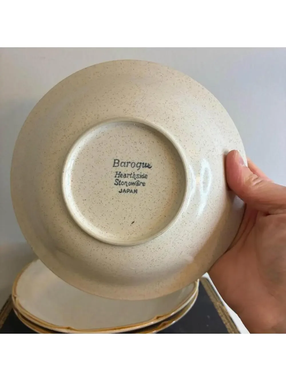 Vintage Hearthside Baroque Stoneware Rimmed Soup Bowls Japan Set Of 3